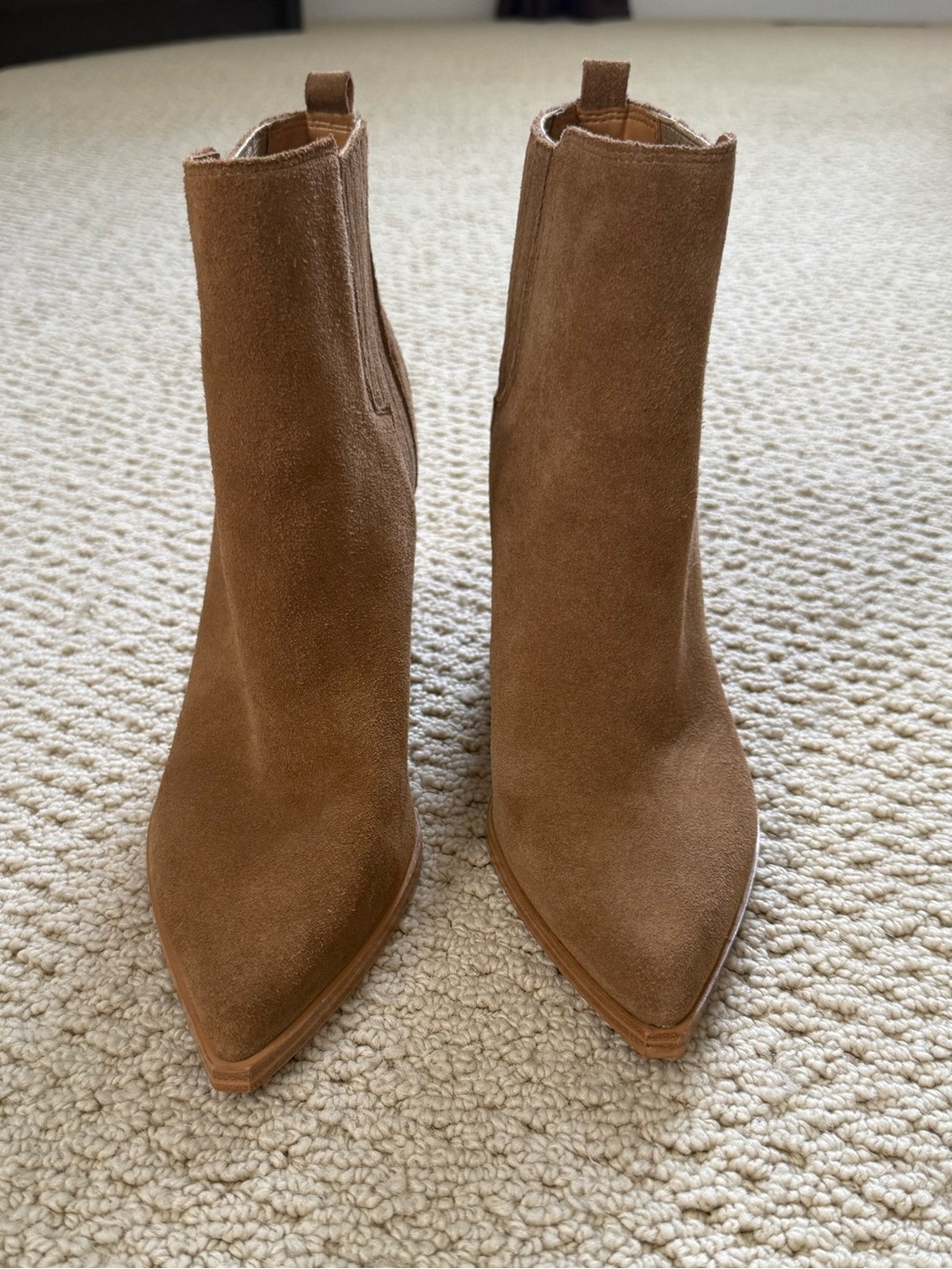 Marc Fisher Tan Suede Pointed-Toe Ankle Booties - only worn once!